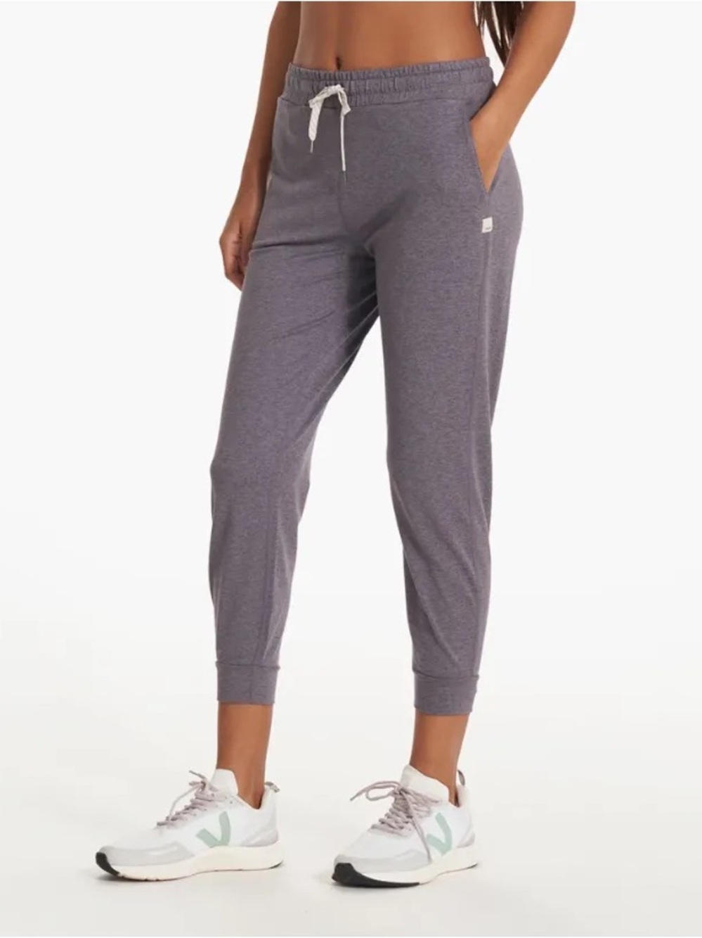Vuori Performance Joggers In Heathered Grey Purple Size M